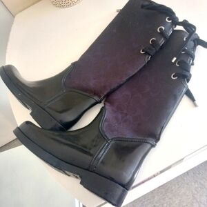 Coach rain boots black